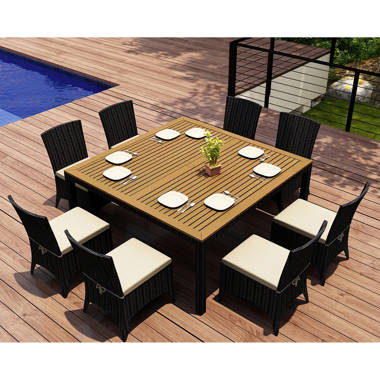 Beachcrest Home Laramie 8 Person Square Outdoor Dining Set with